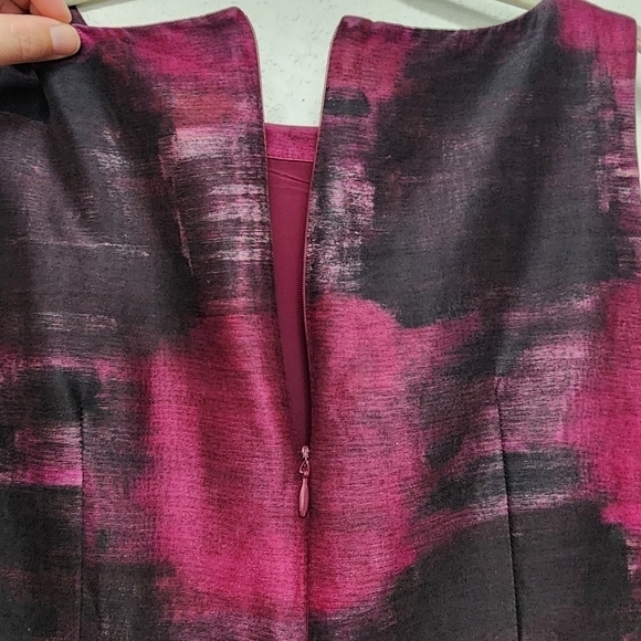 Maxmara Sleeveless Sheath Cocktail Dress Purple & Black Abstract Print Size 6 - Picture 5 of 9